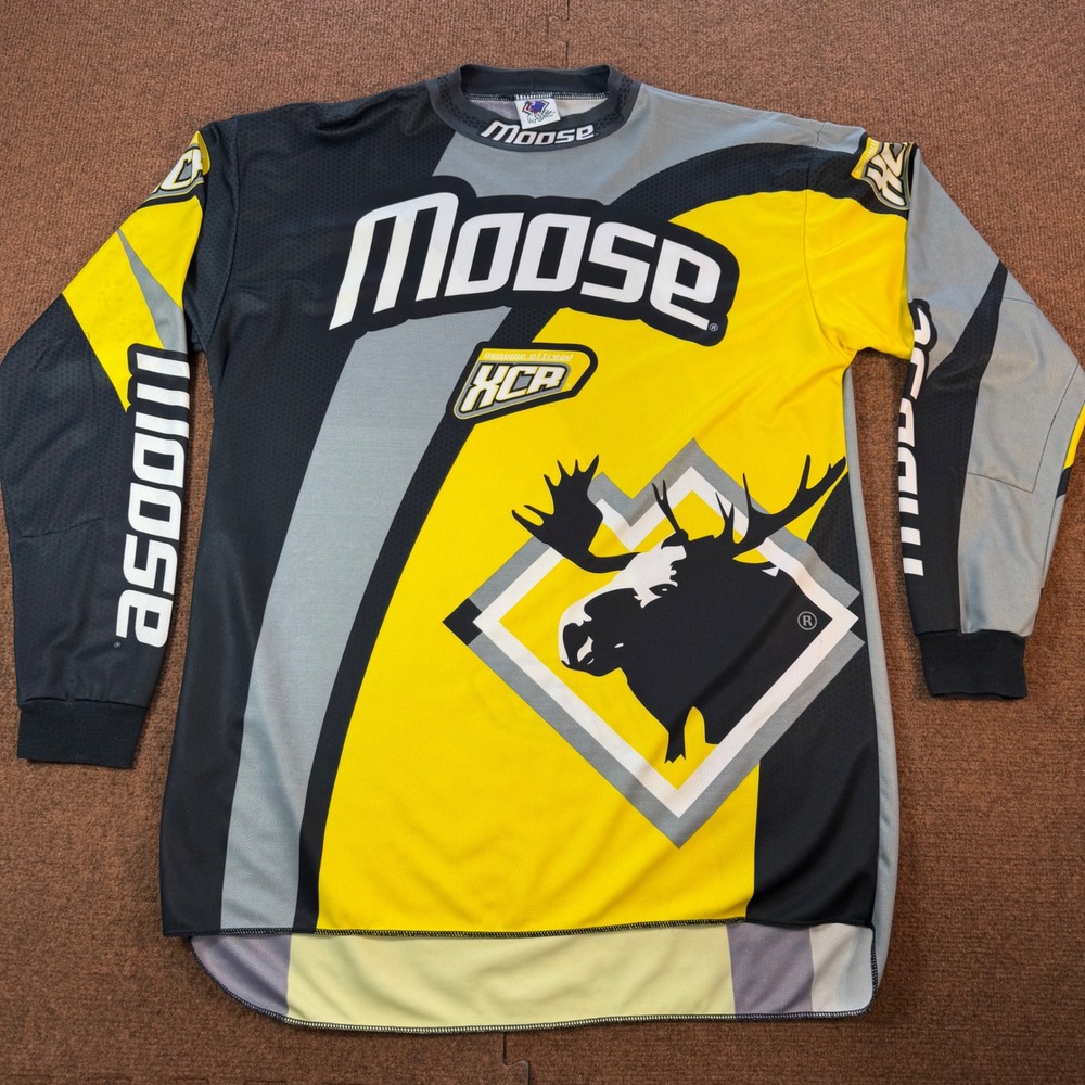 A+ Moose Racing XCR Jersey Mens XL Offroad Motocross Dirt Bike Yellow Black Grey